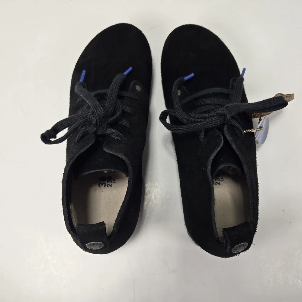 Birkenstock Dundee Plus Black Suede Shoes Women's Size EU 38 Narrow US 7-7.5
